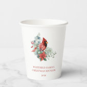Weihnachtsfamilie Wiedersehen Red Kardinal Pappbecher (Rückseite)