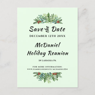 Weihnachtsfamilie Wiedersehen Save the Date Ankündigungspostkarte