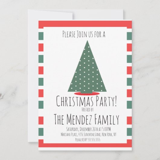 Weihnachtsfamilie Wiedersehen Weihnachtsbaum Party Einladung (Vorderseite)