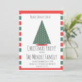 Weihnachtsfamilie Wiedersehen Weihnachtsbaum Party Einladung (Stehend Vorderseite)