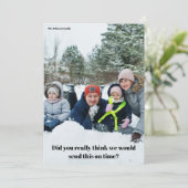 Weihnachtsfamilie Zögern Belagert Feiertagskarte (Stehend Vorderseite)