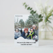 Weihnachtsfamilie Zögern Belagert Postkarte (Stehend Vorderseite)