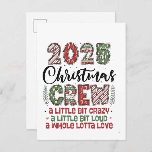 Weihnachtsfamilien 2025 - Matching Outfit Weihnach Einladungspostkarte (Vorne/Hinten)