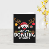 Weihnachtsfamilien - Bowling Reindeer Pajama Karte (Gelbe Blume)