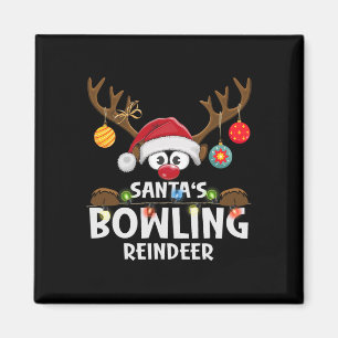 Weihnachtsfamilien - Bowling Reindeer Pajama Magnet