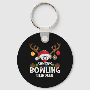 Weihnachtsfamilien - Bowling Reindeer Pajama Schlüsselanhänger