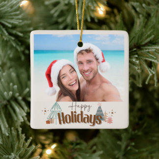 Weihnachtsfamilien einfache moderne Baumzerre Keramikornament