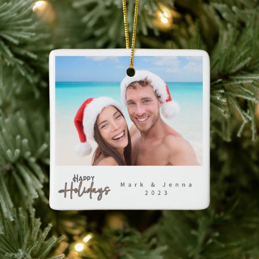 Weihnachtsfamilien - einfacher moderner Baum Keramikornament (Baum)