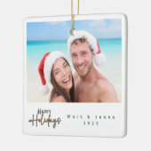 Weihnachtsfamilien - einfacher moderner Baum Keramikornament (Links)