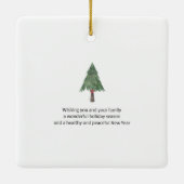 Weihnachtsfamilien - einfacher moderner Baum Keramikornament (Rückseite)