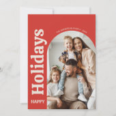 Weihnachtsfamilien Foto Arot Feiertagskarte (Vorderseite)