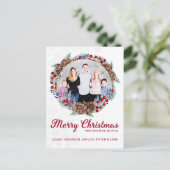 Weihnachtsfamilien-Foto Feiertagspostkarte (Stehend Vorderseite)