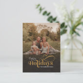 Weihnachtsfamilien Foto Festlich Modern Feiertagspostkarte (Stehend Vorderseite)