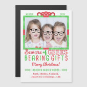 Weihnachtsfamilien Foto Funny Geeks Urlaub Magnetkarte (Vorne/Hinten)
