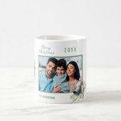 Weihnachtsfamilien Foto Glocken Kiefernkiefer Kaffeetasse (Mittel)