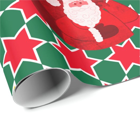 Weihnachtsfamilien-Foto in Rot-Grau Geschenkpapier (Rolleneckpunkt)