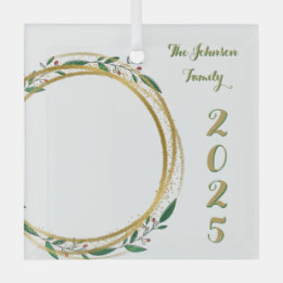 Weihnachtsfamilien Foto & Jahr Ornament Aus Glas