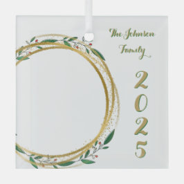 Weihnachtsfamilien Foto & Jahr Ornament Aus Glas