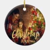Weihnachtsfamilien-Foto Keramikornament (Hinten)