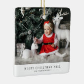 Weihnachtsfamilien Foto Kinderbild Urlaub Keepake Keramikornament (Rechts)