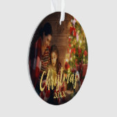 Weihnachtsfamilien-Foto Ornament (Vorderseite)