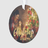 Weihnachtsfamilien-Foto Ornament (Vorderseite)