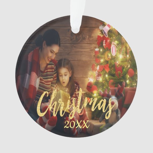 Weihnachtsfamilien-Foto Ornament (Vorderseite)