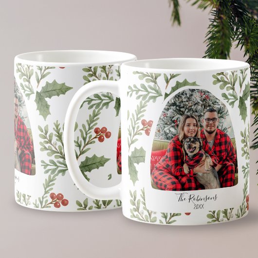 Weihnachtsfamilien Foto Typografie Botanisch Kaffeetasse