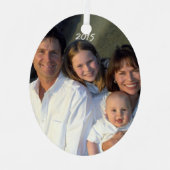 Weihnachtsfamilien Foto Vintage Hummingvögel Ornament Aus Metall (Vorderseite)