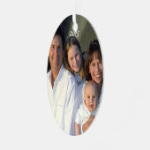 Weihnachtsfamilien Foto Vintage Hummingvögel Ornament Aus Metall (Vorderseite links)