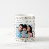 Weihnachtsfamilien Foto Vintages Muster Kaffeetasse (Mittel)