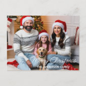 Weihnachtsfamilien mit Geschenken Custom Foto Postkarte (Vorderseite)
