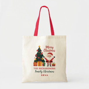 Weihnachtsfamilien mit Geschenken Personalisiert Tragetasche