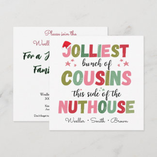 Weihnachtsfamilien-Name Cousin Treffen passend Einladung