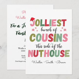 Weihnachtsfamilien-Name Cousin-Wiedersehen passend Einladung