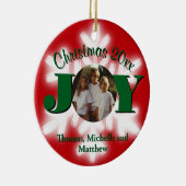 Weihnachtsfamilien personalisieren Fotovorlage Keramik Ornament (Rechts)