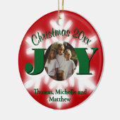 Weihnachtsfamilien personalisieren Fotovorlage Keramik Ornament (Links)