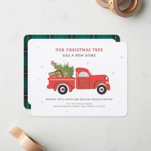 Weihnachtsfamilienbewegung Ankündigung Rustikaler (Vorderseite/Rückseite Beispiel)