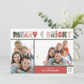 Weihnachtsfamilienfoto Collage Feiertagskarte (Stehend Vorderseite)