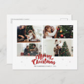 Weihnachtsfamilienfoto Collage Feiertagspostkarte (Vorne/Hinten)