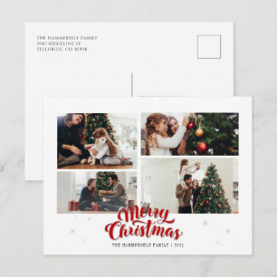 Weihnachtsfamilienfoto Collage Feiertagspostkarte