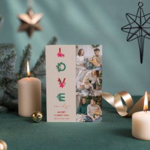 Weihnachtsfamilienfoto-Collage Liebe Frieden Fre Feiertagskarte