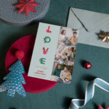 Weihnachtsfamilienfoto Collage | Liebe Peace Joy