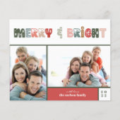 Weihnachtsfamilienfoto-Collage Weihnachtskarte (Vorderseite)