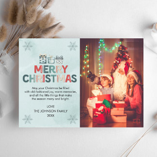 Weihnachtsfamilienfoto-Geschenke Retro Vintage Nac Feiertagskarte