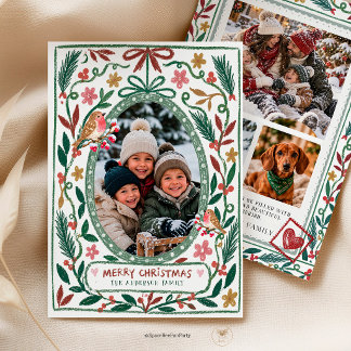  Weihnachtsfamilienfoto-Karte Whimsical Einladung