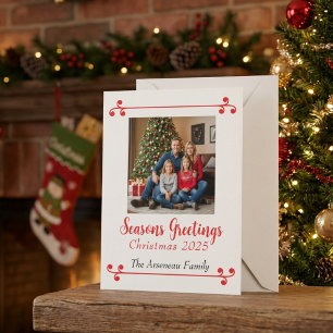 Weihnachtsfamilienfoto Personalisierte Feiertagska Karte