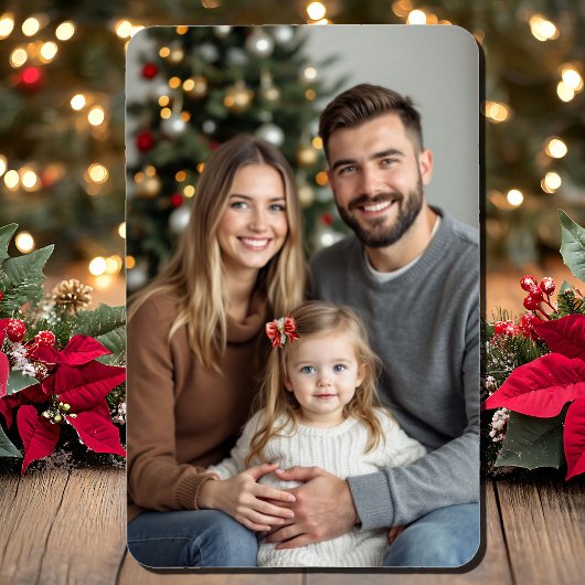 Weihnachtsfamilienfoto Vorlage 4 x 6 Magnet