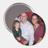 Weihnachtsfamilienfoto-Vorlage Rundfunk-Kühlschran Magnet (Vorderseite/Rückseite)