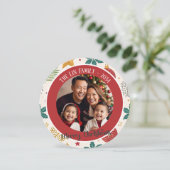 Weihnachtsfamilienfotokarte Feiertagskarte (Stehend Vorderseite)